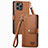 Leather Case Stands Flip Cover Holder S07D for Apple iPhone 14 Pro Max Brown