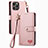 Leather Case Stands Flip Cover Holder S07D for Apple iPhone 15 Pro Max Pink