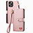 Leather Case Stands Flip Cover Holder S07D for Apple iPhone 15 Pro Pink