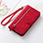 Leather Case Stands Flip Cover Holder S07D for Huawei Honor 80 SE 5G Red