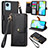 Leather Case Stands Flip Cover Holder S07D for Realme Narzo 50i Prime Black