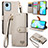 Leather Case Stands Flip Cover Holder S07D for Realme Narzo 50i Prime Gray