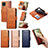 Leather Case Stands Flip Cover Holder S07D for Samsung Galaxy M12