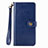 Leather Case Stands Flip Cover Holder S07D for Xiaomi Poco X3 NFC Blue