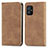 Leather Case Stands Flip Cover Holder S08D for Asus Zenfone 8 ZS590KS Brown