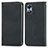 Leather Case Stands Flip Cover Holder S08D for Oppo A17 Black