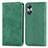 Leather Case Stands Flip Cover Holder S08D for Oppo A17 Green