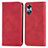 Leather Case Stands Flip Cover Holder S08D for Oppo A17 Red