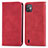 Leather Case Stands Flip Cover Holder S08D for Wiko Y82 Red