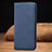 Leather Case Stands Flip Cover Holder S08D for Xiaomi Redmi 9 Prime India Blue