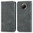 Leather Case Stands Flip Cover Holder S08D for Xiaomi Redmi Note 9 5G Gray