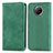 Leather Case Stands Flip Cover Holder S08D for Xiaomi Redmi Note 9 5G Green