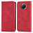 Leather Case Stands Flip Cover Holder S08D for Xiaomi Redmi Note 9 5G Red