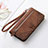 Leather Case Stands Flip Cover Holder S09D for Google Pixel 6a 5G Brown