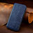 Leather Case Stands Flip Cover Holder S09D for Huawei Honor X6 5G Blue