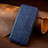 Leather Case Stands Flip Cover Holder S09D for Huawei Honor X7b Blue