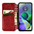 Leather Case Stands Flip Cover Holder S09D for Motorola Moto G54 5G