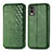 Leather Case Stands Flip Cover Holder S09D for Nokia C210 Green