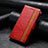 Leather Case Stands Flip Cover Holder S10D for Asus Zenfone 9 Red