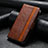 Leather Case Stands Flip Cover Holder S10D for Google Pixel 6a 5G Brown