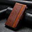 Leather Case Stands Flip Cover Holder S10D for Google Pixel 7 Pro 5G Brown