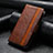 Leather Case Stands Flip Cover Holder S10D for Xiaomi Mi 11T 5G Brown