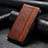 Leather Case Stands Flip Cover Holder S10D for Xiaomi Poco X4 Pro 5G Brown