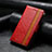 Leather Case Stands Flip Cover Holder S10D for Xiaomi Redmi 10 India Red