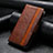 Leather Case Stands Flip Cover Holder S10D for Xiaomi Redmi 11A 4G Brown