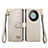 Leather Case Stands Flip Cover Holder S15D for Huawei Mate 60 Gray