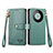 Leather Case Stands Flip Cover Holder S15D for Huawei Mate 60 Green