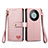 Leather Case Stands Flip Cover Holder S15D for Huawei Mate 60 Pink