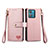 Leather Case Stands Flip Cover Holder S15D for Motorola Moto G84 5G Pink