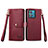 Leather Case Stands Flip Cover Holder S15D for Motorola Moto G84 5G Red