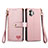 Leather Case Stands Flip Cover Holder S15D for Nothing Phone 2 Pink