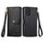 Leather Case Stands Flip Cover Holder S15D for Oppo A18 Black
