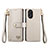 Leather Case Stands Flip Cover Holder S15D for Oppo A18 Gray