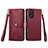 Leather Case Stands Flip Cover Holder S15D for Oppo A18 Red