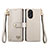 Leather Case Stands Flip Cover Holder S15D for Oppo A38 Gray