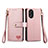 Leather Case Stands Flip Cover Holder S15D for Oppo A38 Pink