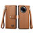 Leather Case Stands Flip Cover Holder S15D for Realme V50 5G Brown