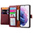 Leather Case Stands Flip Cover Holder S15D for Samsung Galaxy S22 5G