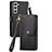 Leather Case Stands Flip Cover Holder S15D for Samsung Galaxy S24 Plus 5G Black