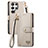 Leather Case Stands Flip Cover Holder S15D for Samsung Galaxy S24 Ultra 5G Gray