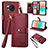 Leather Case Stands Flip Cover Holder S15D for Sharp Aquos R8s Red