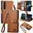 Leather Case Stands Flip Cover Holder S15D for Sony Xperia 1 V