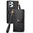 Leather Case Stands Flip Cover Holder S15D for Xiaomi Redmi 12 4G Black