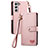 Leather Case Stands Flip Cover Holder S16D for Samsung Galaxy S23 5G Pink