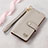 Leather Case Stands Flip Cover Holder S16D for Samsung Galaxy S24 Ultra 5G Gray