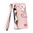 Leather Case Stands Flip Cover Holder S16D for Sharp Aquos R8s Pink